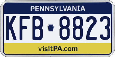 PA license plate KFB8823