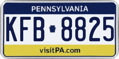 PA license plate KFB8825