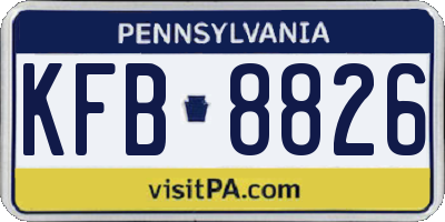 PA license plate KFB8826