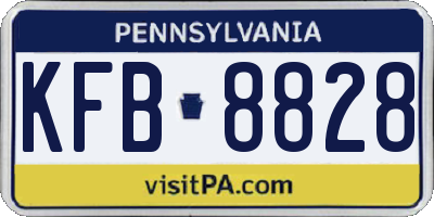 PA license plate KFB8828