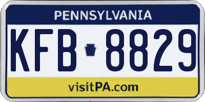 PA license plate KFB8829