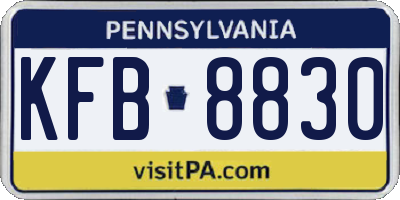 PA license plate KFB8830