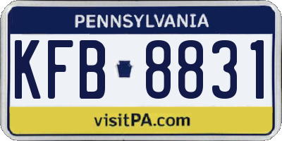 PA license plate KFB8831