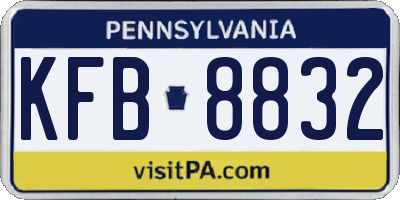 PA license plate KFB8832