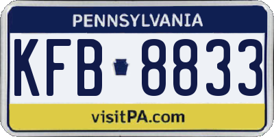 PA license plate KFB8833
