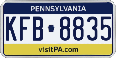 PA license plate KFB8835
