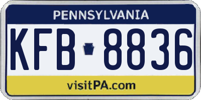 PA license plate KFB8836