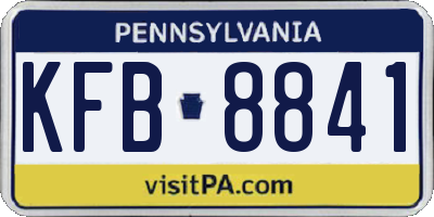 PA license plate KFB8841