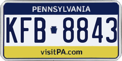 PA license plate KFB8843