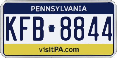 PA license plate KFB8844