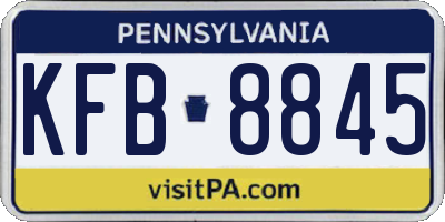 PA license plate KFB8845