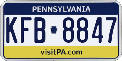 PA license plate KFB8847