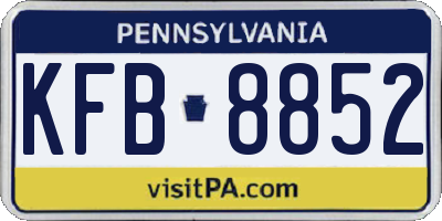 PA license plate KFB8852