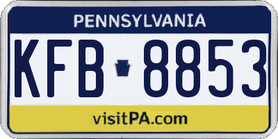 PA license plate KFB8853