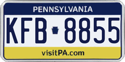 PA license plate KFB8855