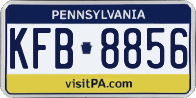 PA license plate KFB8856