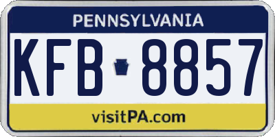 PA license plate KFB8857