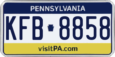 PA license plate KFB8858