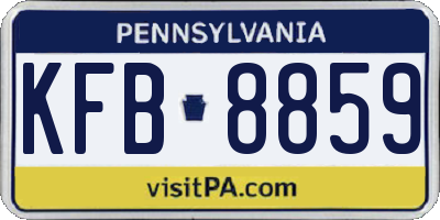 PA license plate KFB8859