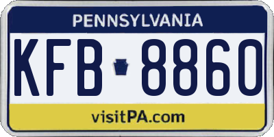 PA license plate KFB8860
