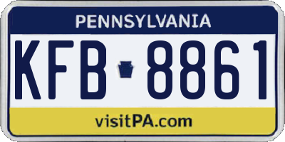 PA license plate KFB8861