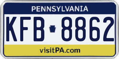 PA license plate KFB8862