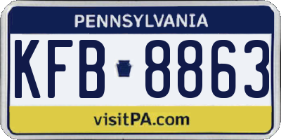 PA license plate KFB8863