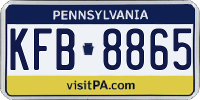 PA license plate KFB8865