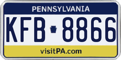 PA license plate KFB8866