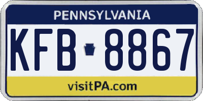 PA license plate KFB8867