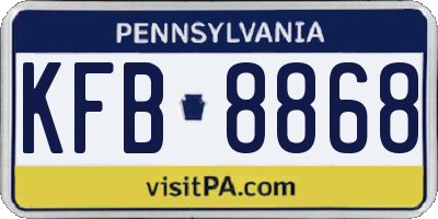 PA license plate KFB8868