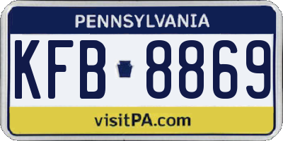 PA license plate KFB8869