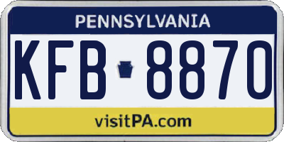PA license plate KFB8870