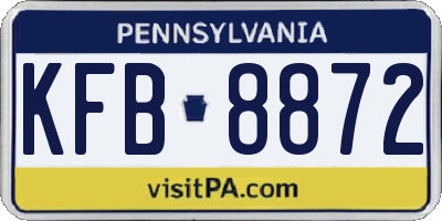 PA license plate KFB8872