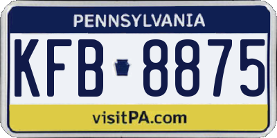 PA license plate KFB8875