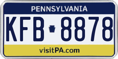 PA license plate KFB8878
