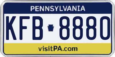 PA license plate KFB8880