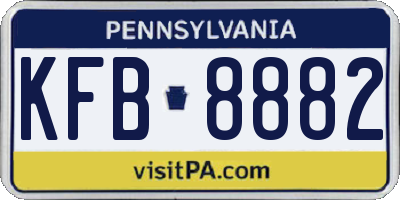 PA license plate KFB8882