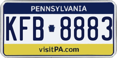 PA license plate KFB8883