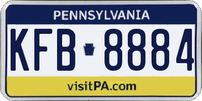 PA license plate KFB8884