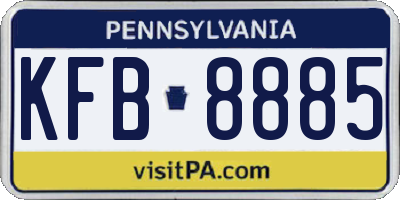 PA license plate KFB8885