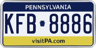 PA license plate KFB8886