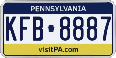 PA license plate KFB8887