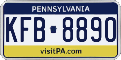 PA license plate KFB8890