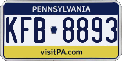 PA license plate KFB8893