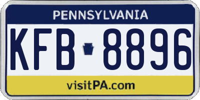 PA license plate KFB8896