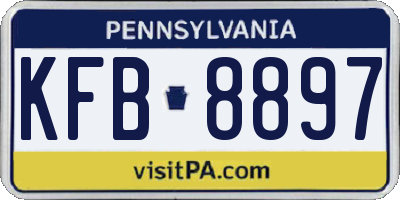 PA license plate KFB8897