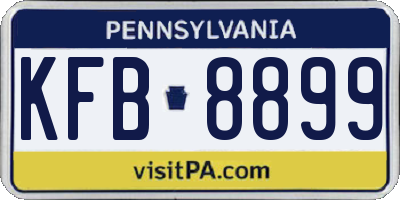 PA license plate KFB8899