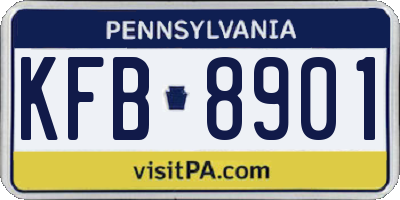 PA license plate KFB8901