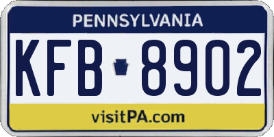 PA license plate KFB8902